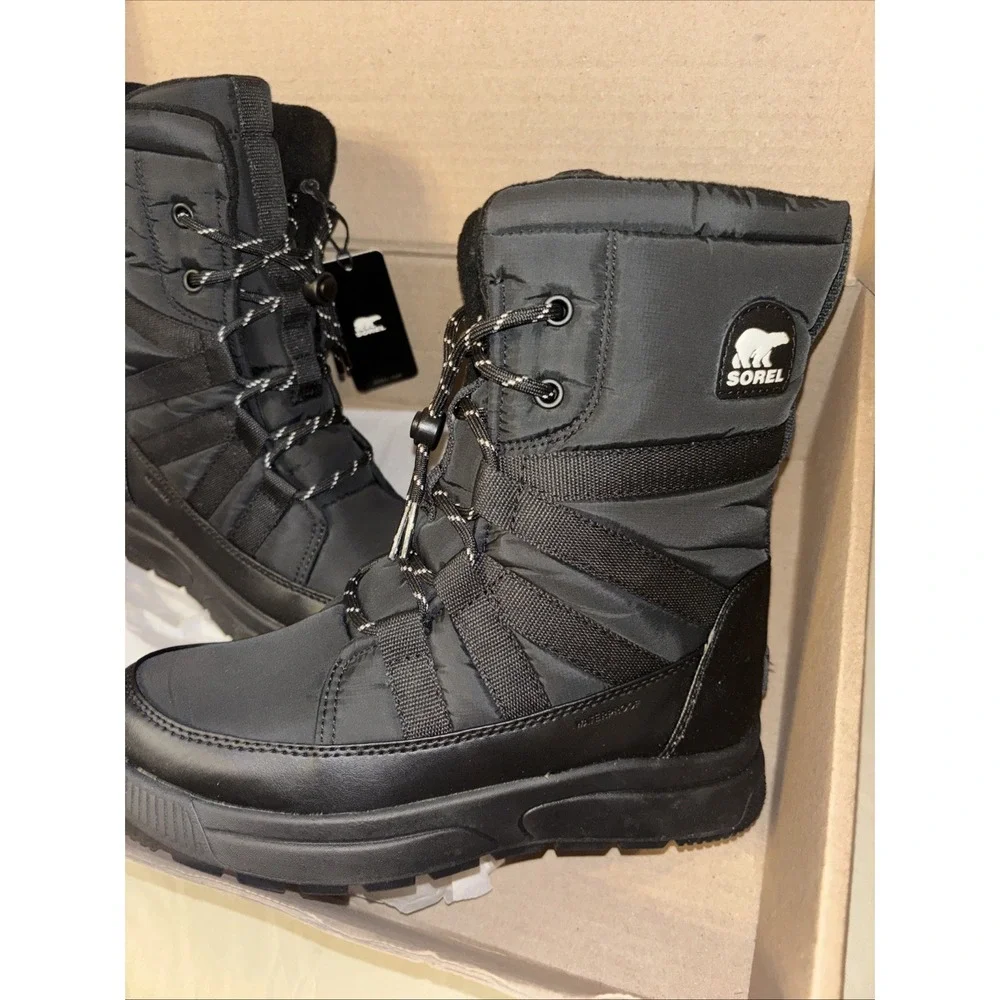 New $140 Sorel Women's 7 Black Whitney III Waterproof Boots